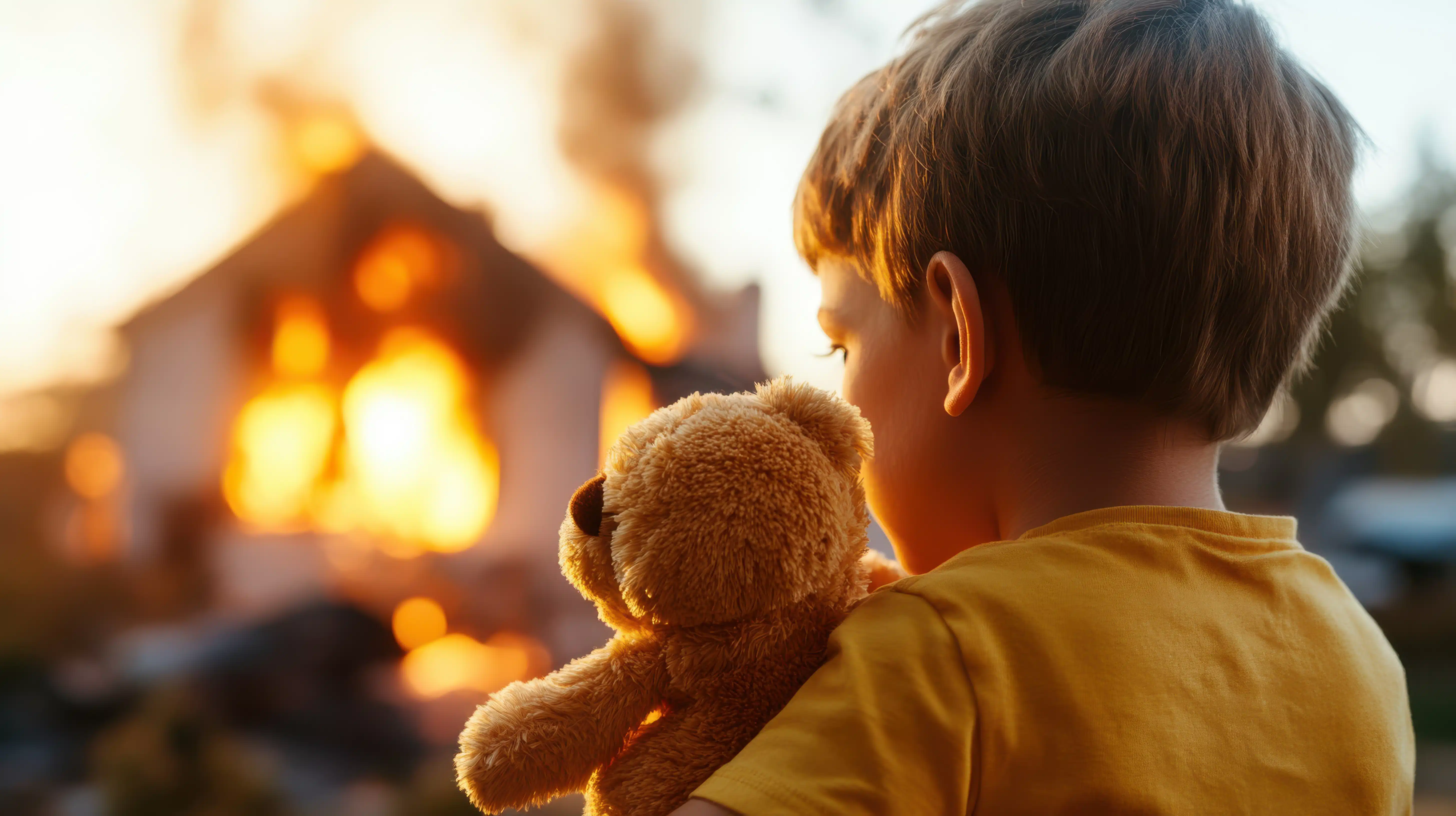menino que perdeu a casa porque não houve um plano de proteger casa incêndios verão
