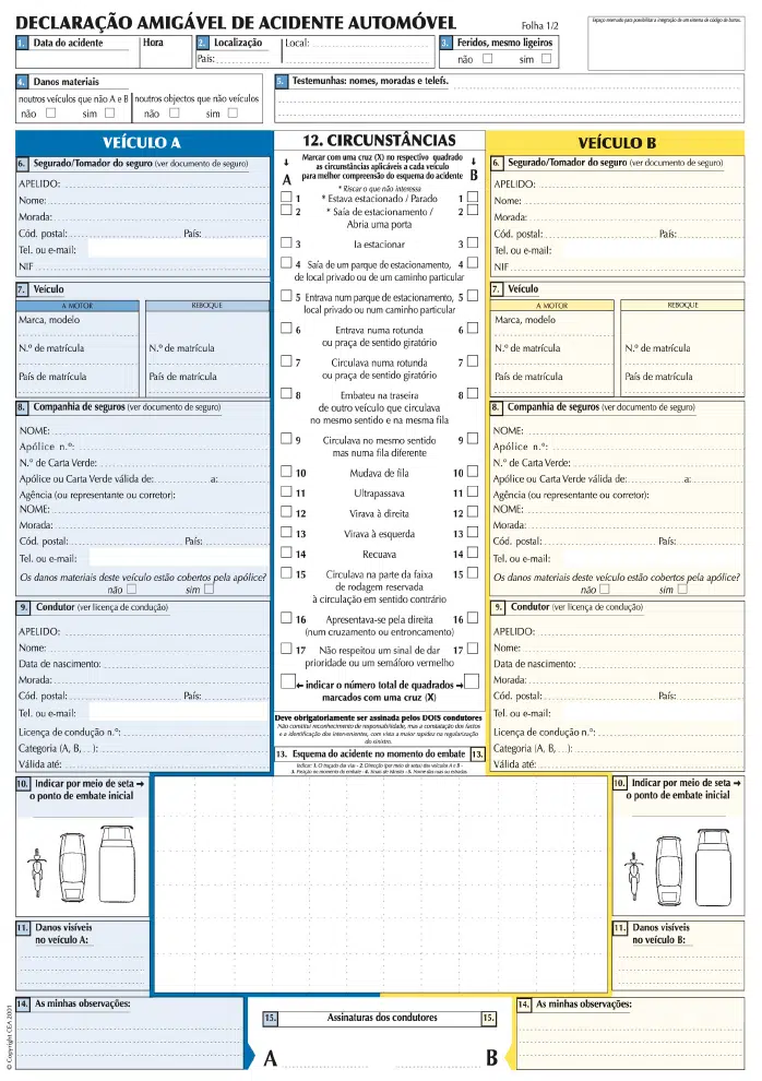Declaração de Amigável de Acidente Automóvel (DAAA) declaraçao-amigavel-acidente-automvel-daaa